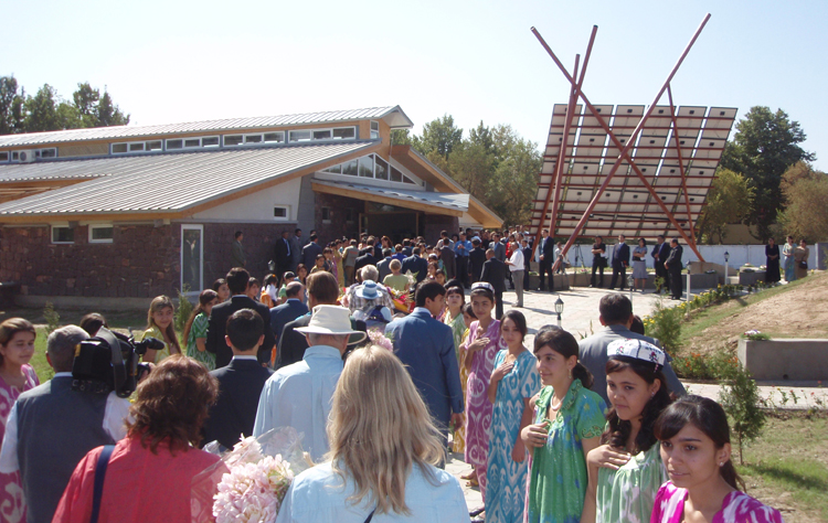 Opening day of the Dushanbe Friendship Center and Cyber-Café in 2008.